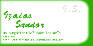 izaias sandor business card